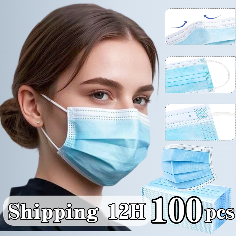 Disposable Mask Blue - Masque de protection jetable bleu 100