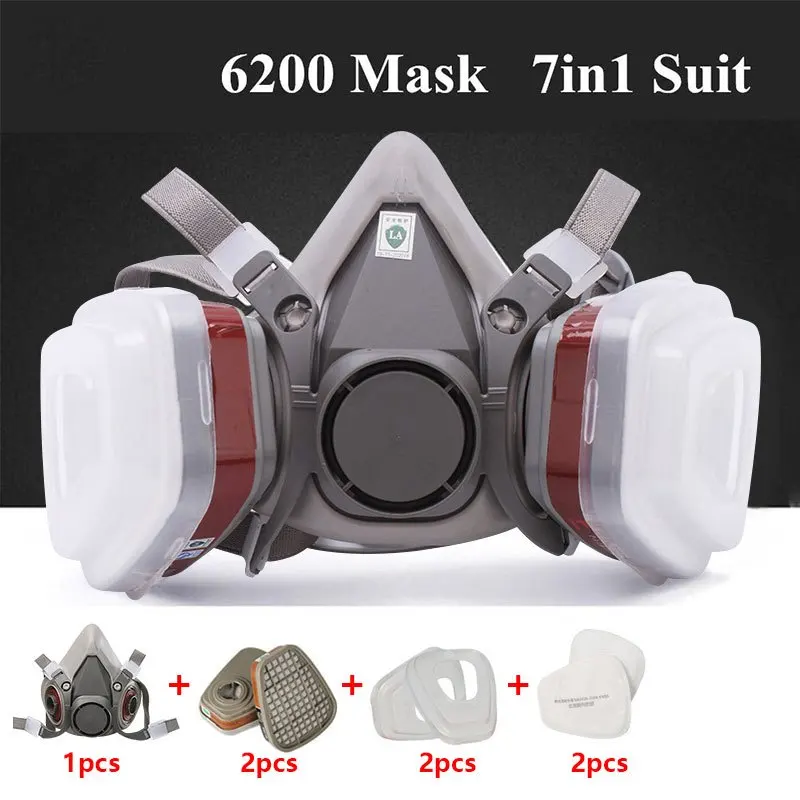 Respirator Half Face - Demi-masque anti-gaz 7 en 1 avec