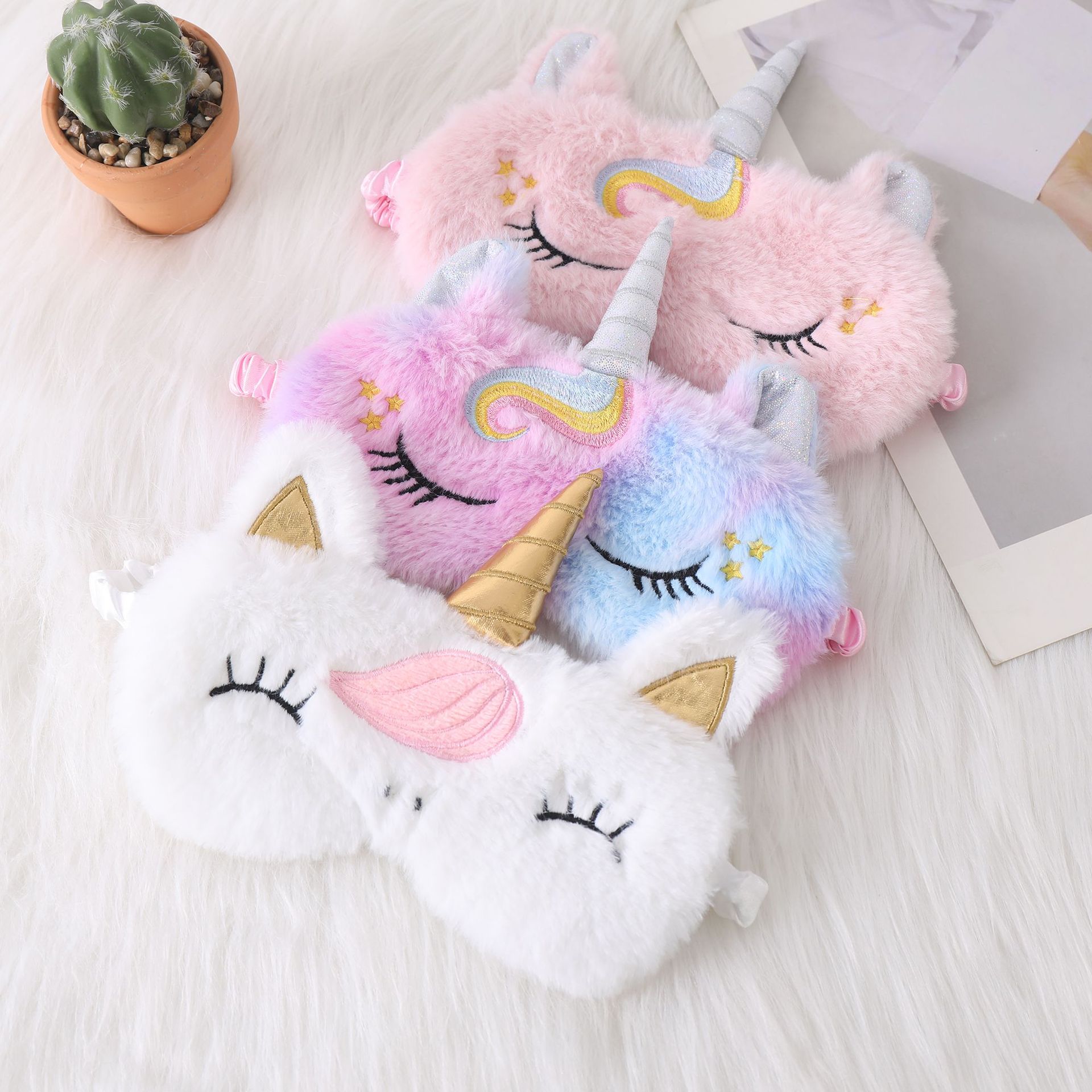 Kids Face Mask - Masque de sommeil doux en peluche,