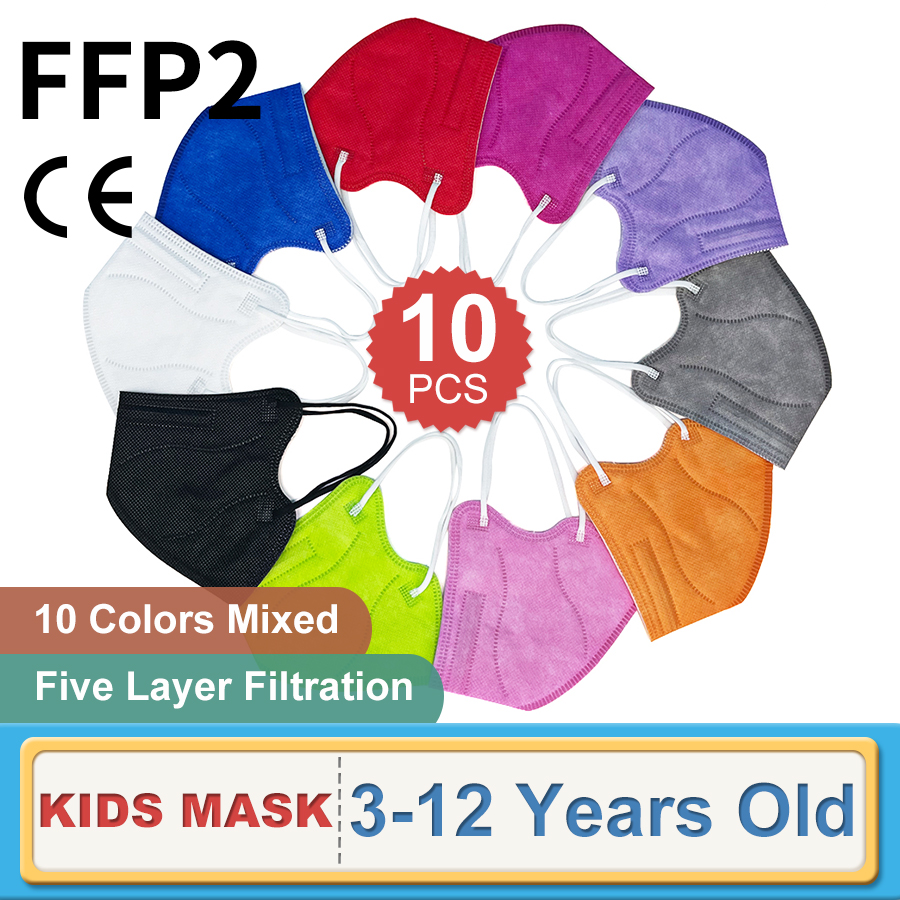 Kids Face Mask - 10 pièces enfants FFP2 masque facial