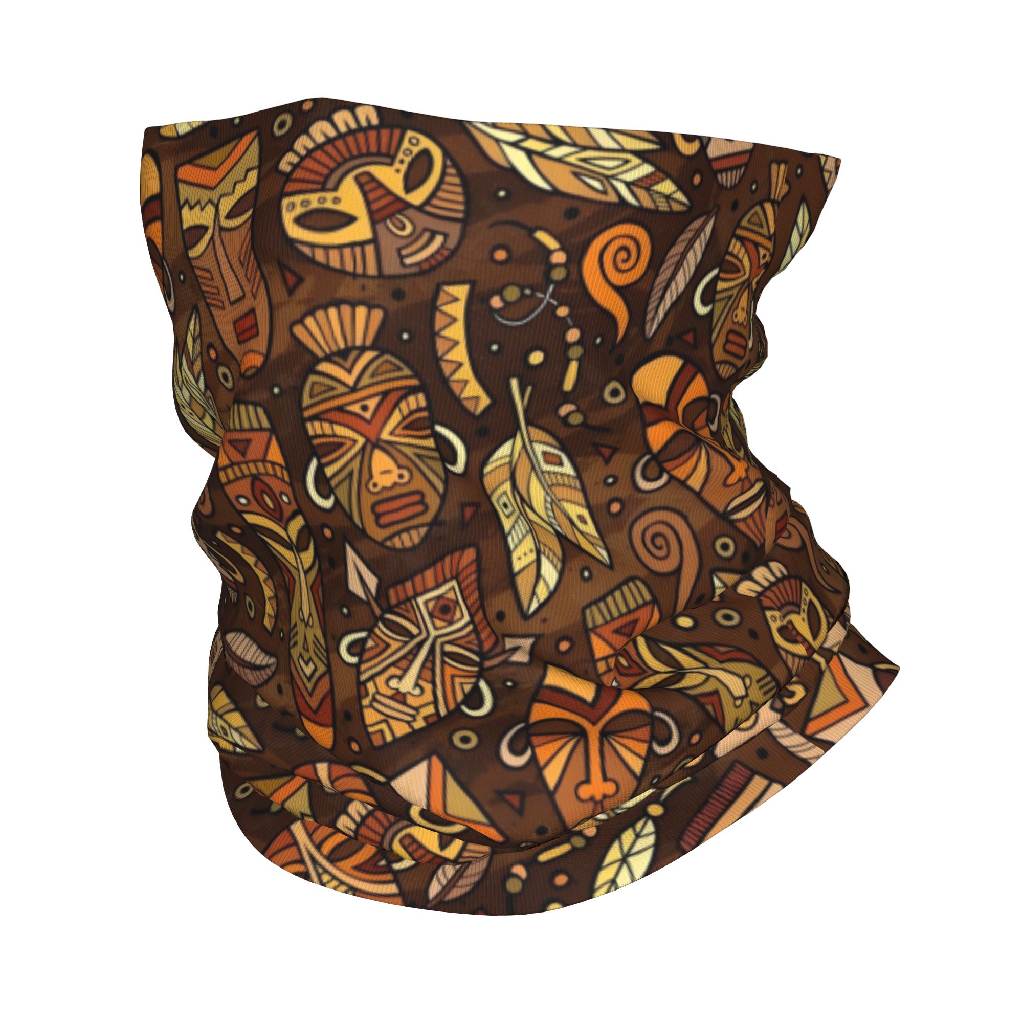 Neck Gaiter Face Cover - Cache-cou Bandana à Motif Masque Tribal