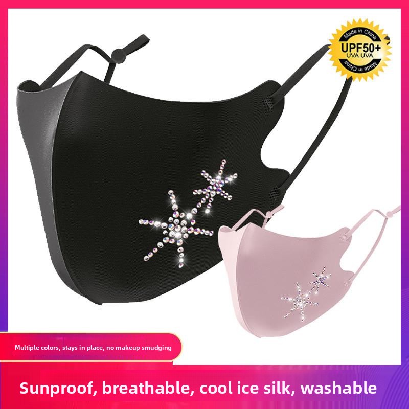 Cloth Face Mask Washable - Masque facial scintillant en strass pour
