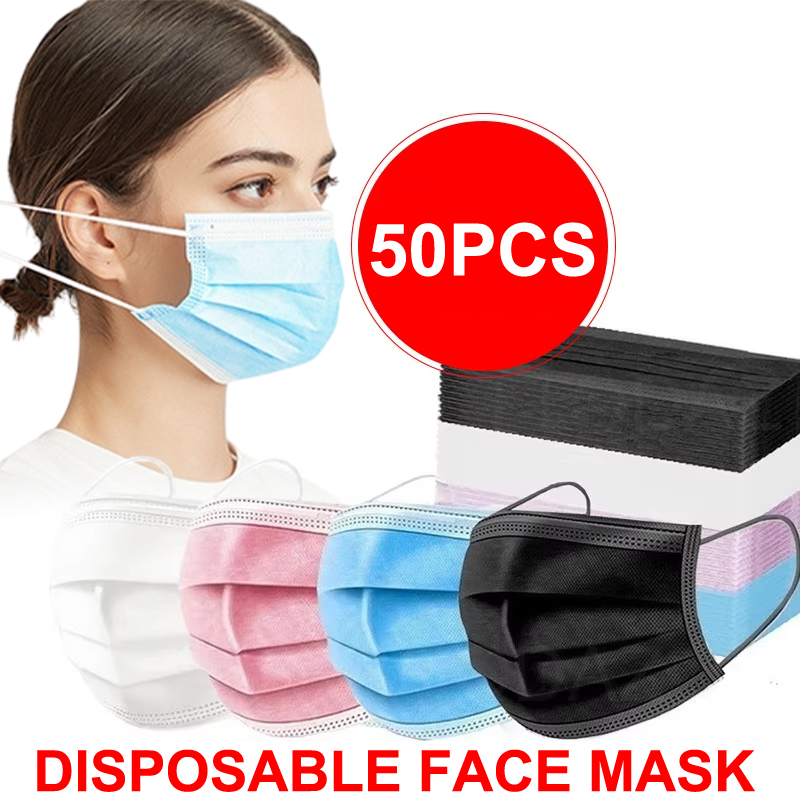 Disposable Mask Blue - 50 pièces Masque à 3 couches