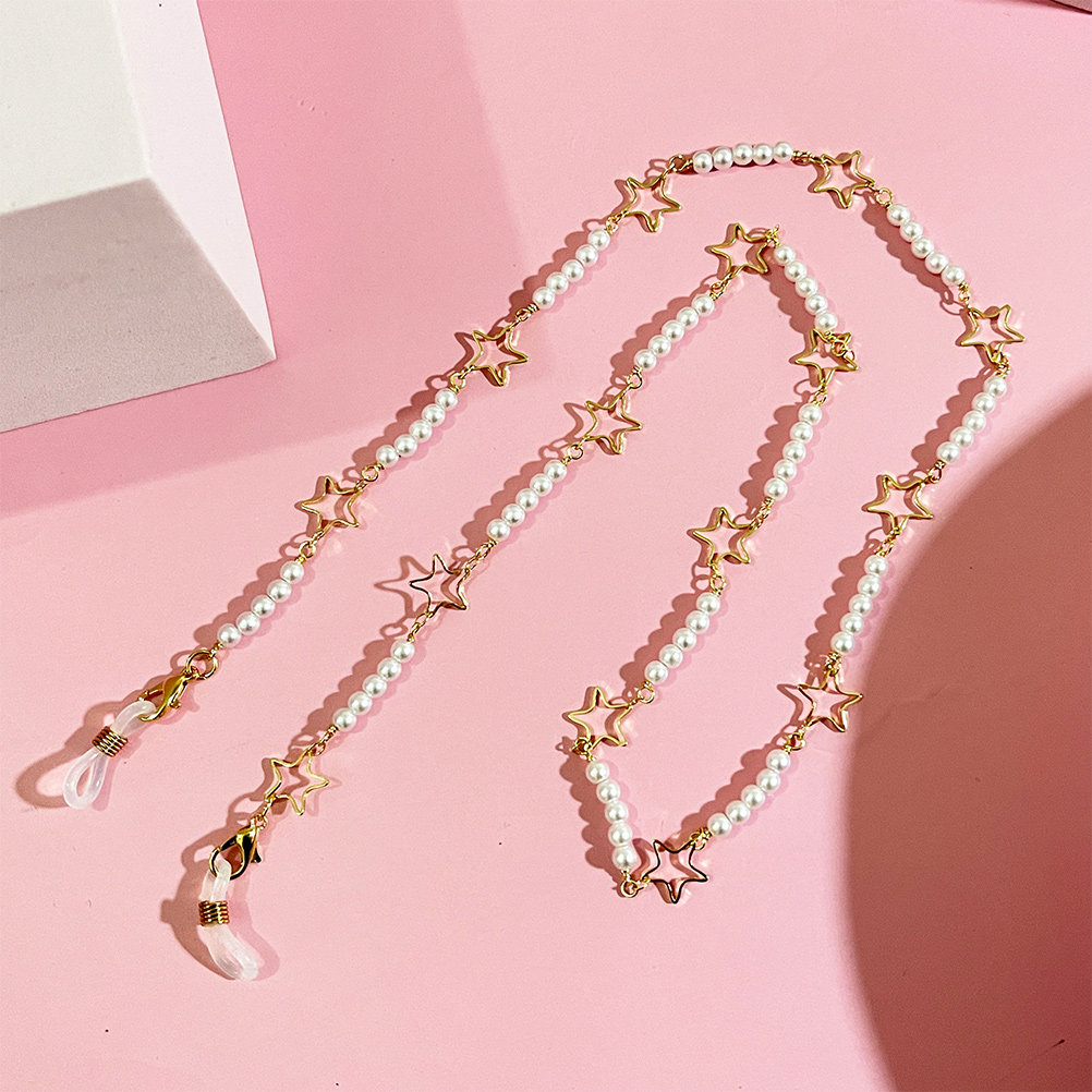 Mask Chain Holder - Chaîne de lunettes élégante avec perles,
