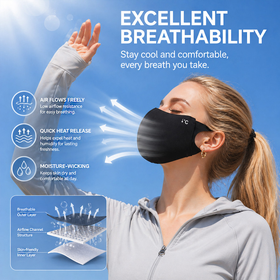 Masque solaire rafraîchissant  - Sports Mask Breathable avis et prix