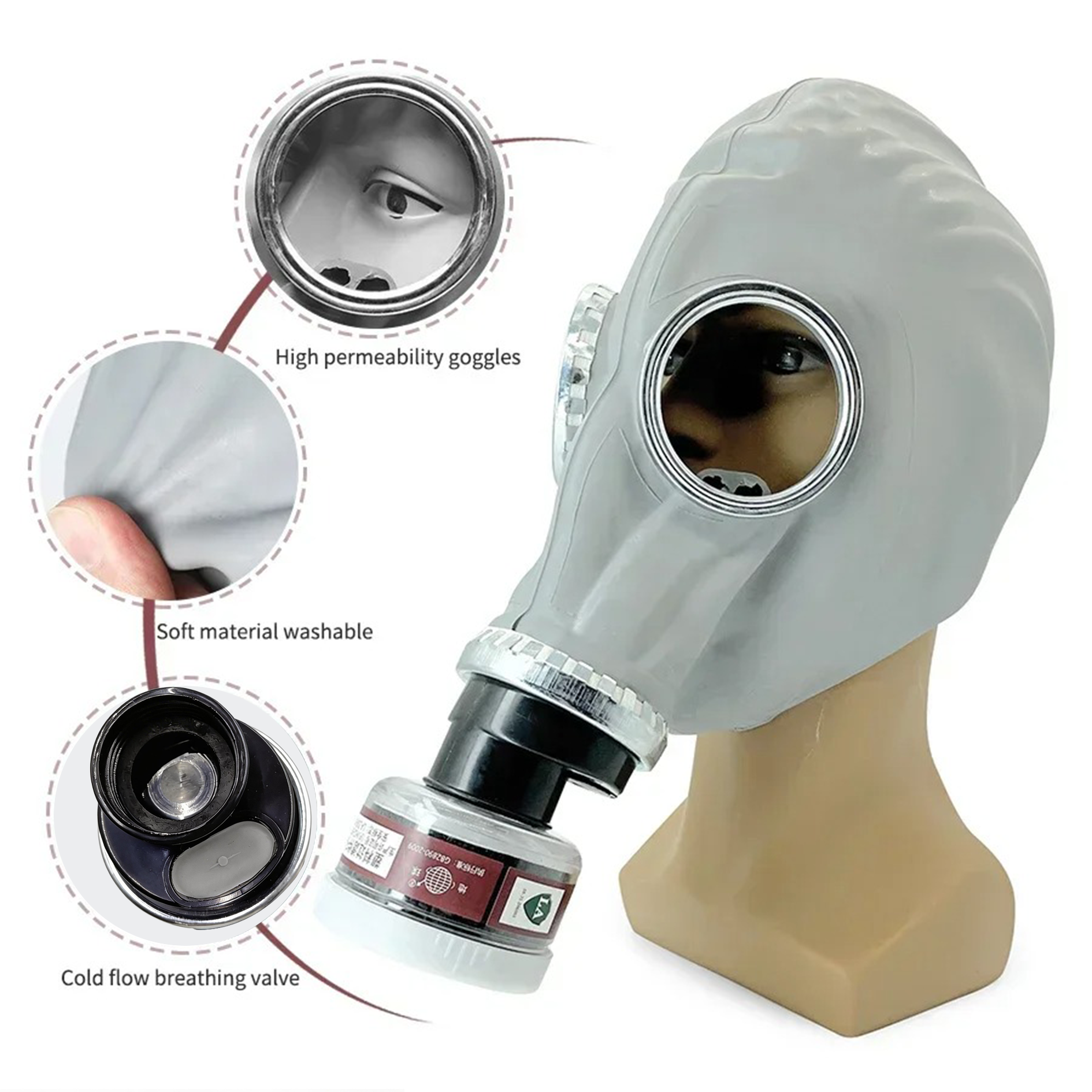 Masque à gaz en caoutchouc chi - Face Mask Storage Box avis et prix