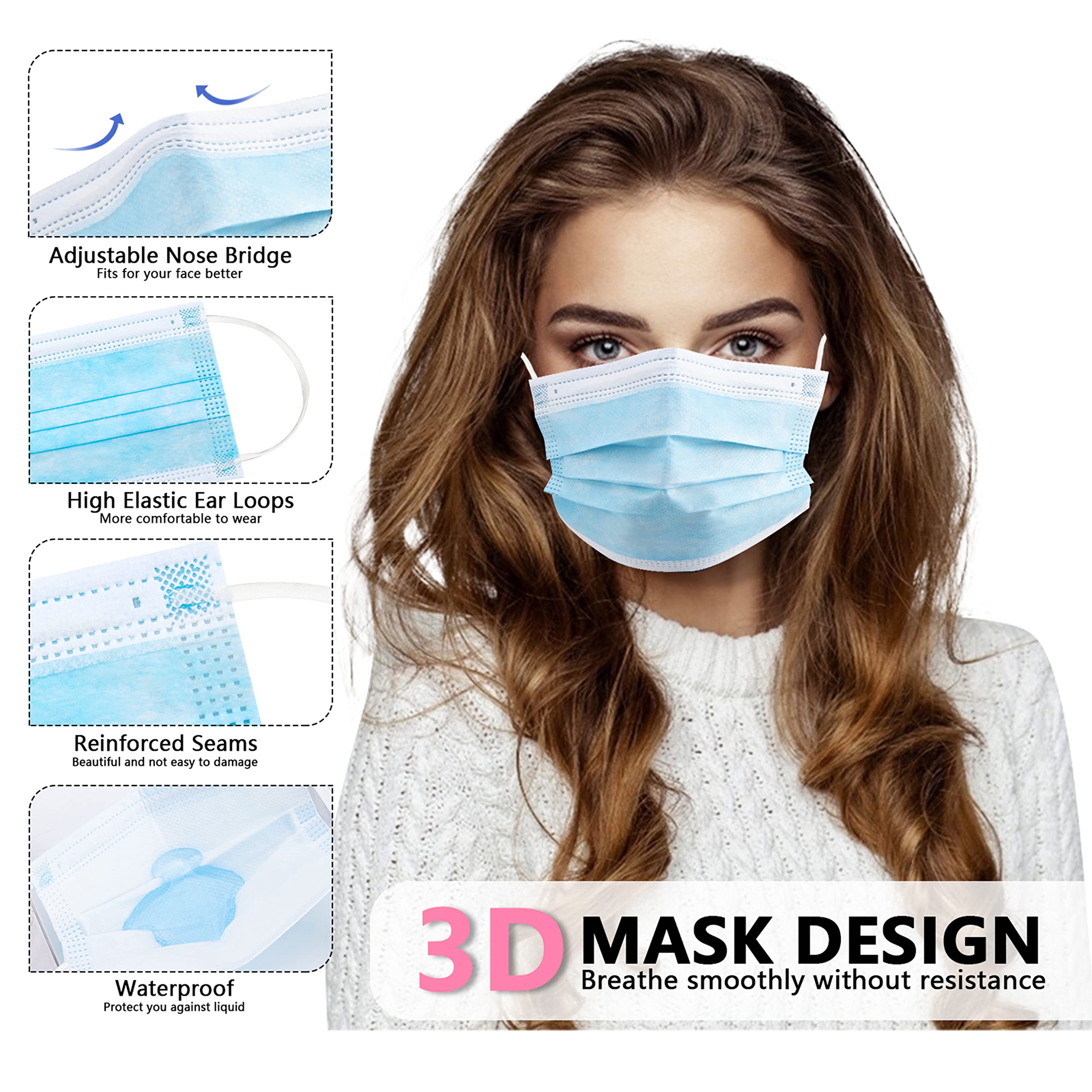 Masques faciaux bleus jetables - Disposable Mask Blue avis et prix